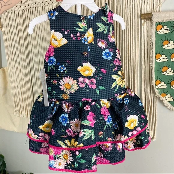Tahari Baby NWT 2 Piece Floral Tulle Lined Sleeveless Dress Size 18 Month - Picture 7 of 14